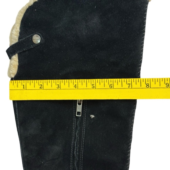 UGG Women’s Black Suede Shearling Lined Heeled Knee High Boots Size 8 - Picture 7 of 13